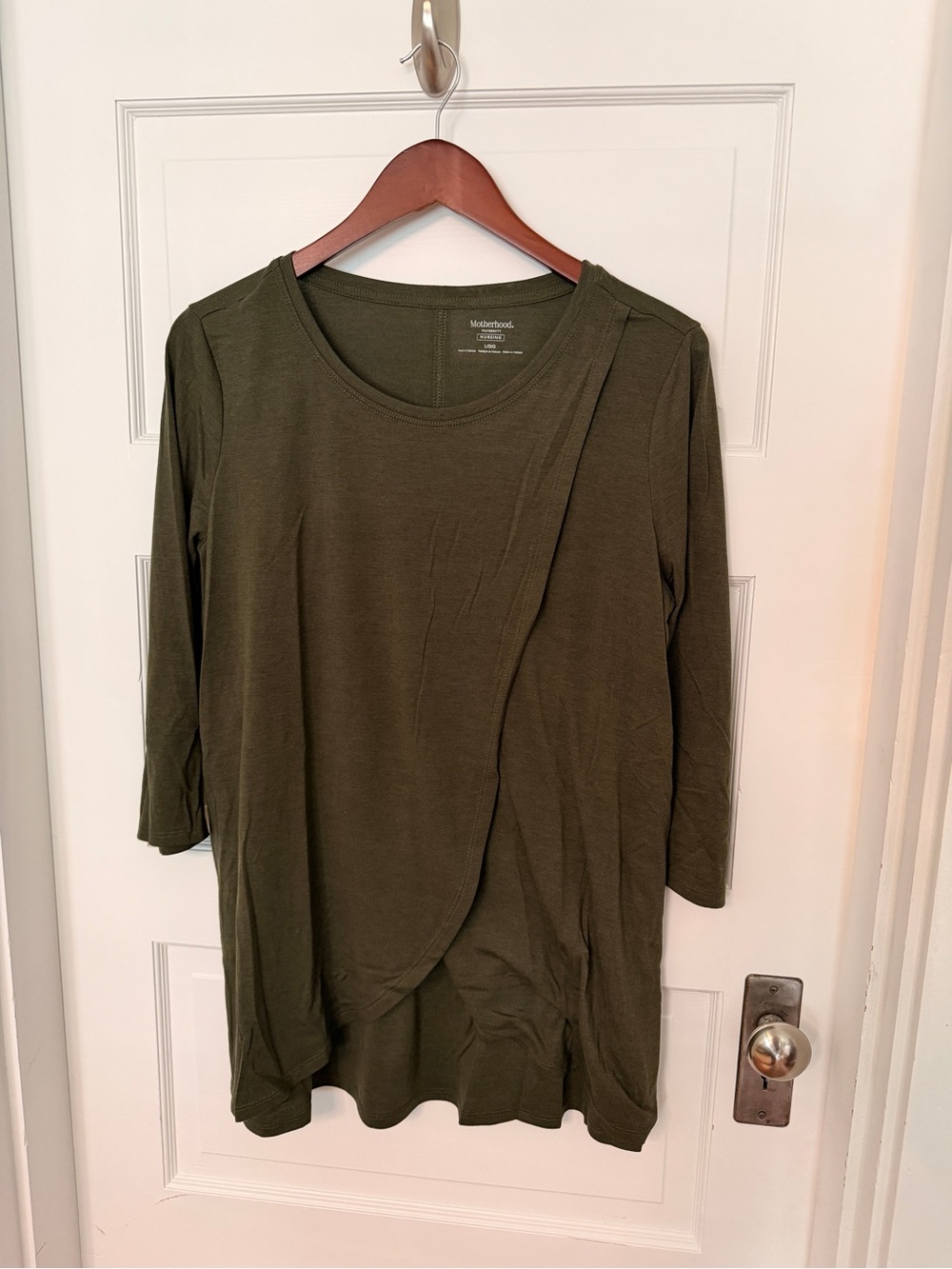 Motherhood Olive Green Long Sleeve Maternity and Nursing Tunic